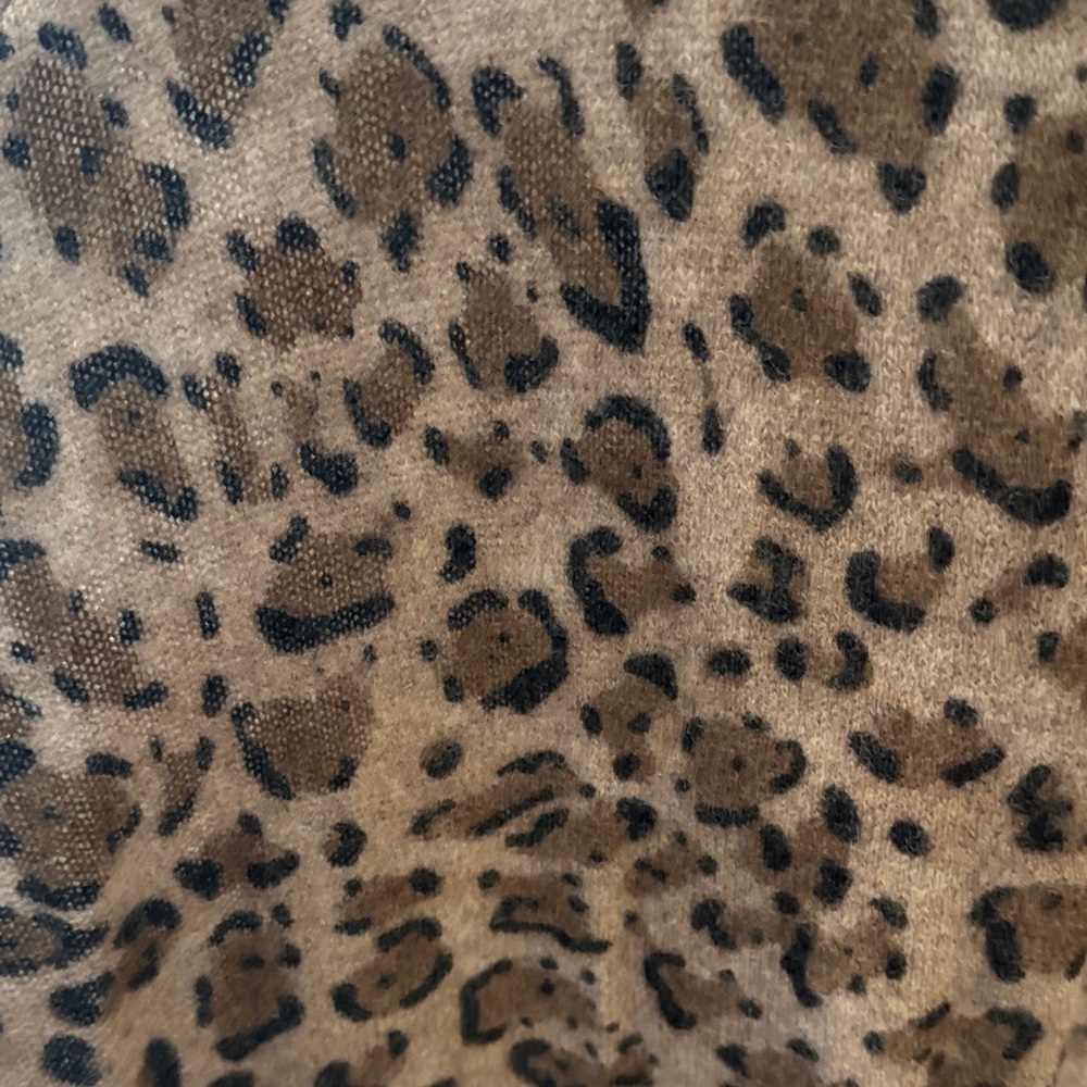 Magaschoni Taupe & Black Leopard Cashmere Cardigan - Picture 3 of 4
